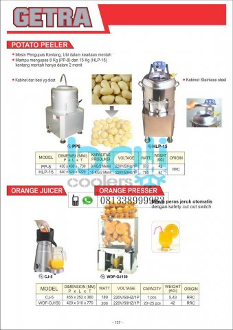 POTATO PEELER, ORANGE JUICER _ PRESSER